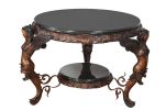 Roman Three Winged Lady Large Bronze Center Table