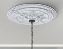 White Scroll Rose Chandelier Ceiling Medallion 26 Inch Dia