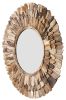 Large Round Wood Chuck Mirror 120 Cm