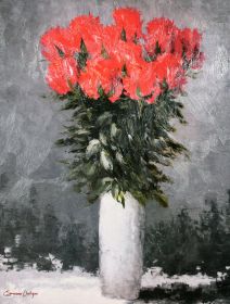 Red Flower Vase Gallery Wrap 12