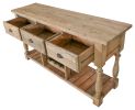 Farmhouse Console with Wine Rack in All Natural Finish