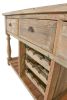 Farmhouse Console with Wine Rack in All Natural Finish