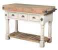 Farmhouse Island Work Console White Chalk and Natural