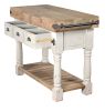 Farmhouse Island Work Console White Chalk and Natural