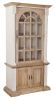 Farmhouse Tall Cabinet Hutch in White Chalk and Natural