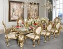 Platine Rococo Dining Table with Glass