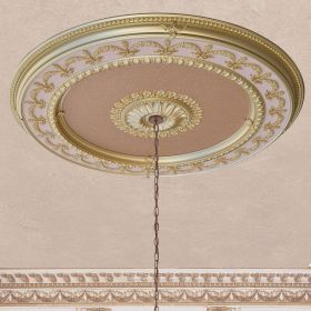 Rose Gold Round Chandelier Ceiling Medallion 63