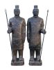 Life Size Pair of Standing Soldiers 78.74" Tall With Black Earthy Finish