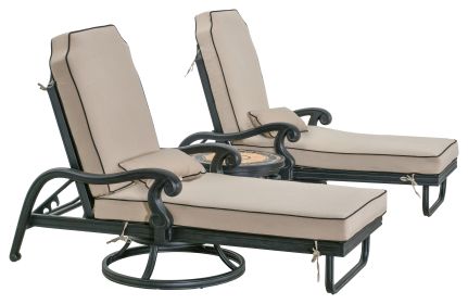 Astoria Outdoor Swivel Chaise Lounge Set Of 3