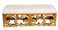 Gold Rococo Three Seat Bench