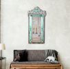 Striking Venetian Style Mirror With Seafoam Border 47.24" Tall