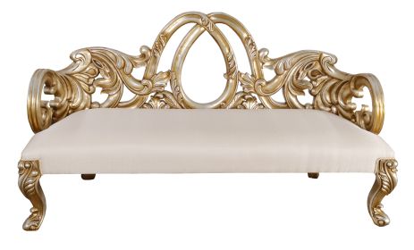 Heavy Carved 3 Seat Bed Bench-Platine