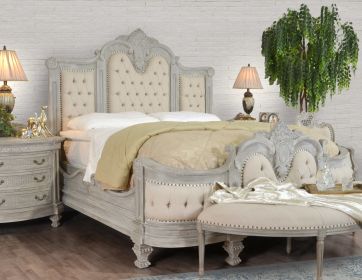 Mystique Gray Mahogany Maison Royale Bed King