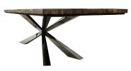 Amazing Petrified Light Wood 98 Inch Dining Table Stainless Base