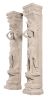 Pair Roman Girl Pilasters Stone Cast