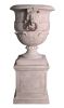 Large Lion Urn on Base Stone Cast