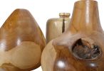 Teak Wood Mini Vases Set of 3