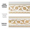 Gold Floral on French White Crown Molding 92 Inch