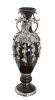 Black and Silver Floret Jeweled Stunning Vase 35 Inches Tall