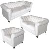 Classic Chesterfield White Sofa Set of 3