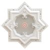 White and Silver Eight Pointed Star Chandelier Ceiling Medallion 24in