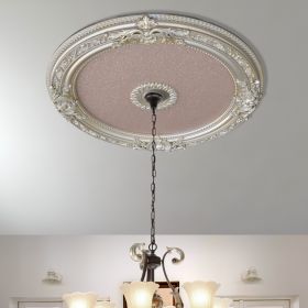 Rose Gold Round Chandelier Ceiling Medallion 36in