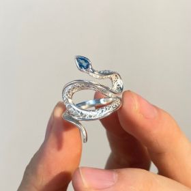 Handmade Topaz Snake Ring