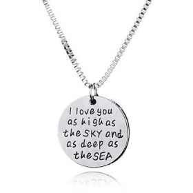 Sky High And Sea Deep Love Quote Collection Necklace