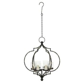 DecMode 6 Holder Black Metal Hanging Candelabra