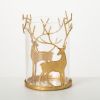 8"H Sullivans Gold Deer Pillar Candle Holder