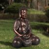 16.1inch Zen Buddha Indoor Outdoor Statue for Yard Garden Patio Deck Home Decor