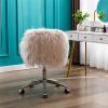 Modern Faux fur home office chair, fluffy chair for girls, makeup vanity Chair