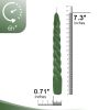 FCMSHAMD 7.3 inch Handmade Taper Candles Gradiented Green Candle Sticks Unscented Spiral Candles Sets for Home Decoration Wedding Party , Pack of 4