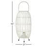 DecMode 9"W, 16"H Metal Modern Candle Lantern, White, 1 - Piece