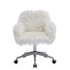 Modern Faux fur home office chair, fluffy chair for girls, makeup vanity Chair