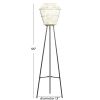 DecMode 13"W, 55"H Metal Natural Candle Lantern, White, 1 - Piece