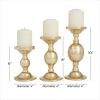 The Novogratz 3 Candle Gold Aluminum Pillar Candle Holder, Set of 3