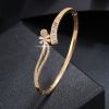 18K Gold Plated Zircon Inlaid Hollow Cross Bracelet Holiday Style Women's Fashion Jewelry