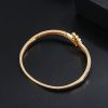 18K Gold Plated Zircon Inlaid Hollow Cross Bracelet Holiday Style Women's Fashion Jewelry