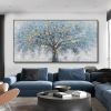 Hand Painted Oil Painting Oil Painting on Canvas Tree Blue Abstract Trees Landscape Modern Oil Painting Original Hand Painted Painting Modern Art