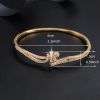 18K Gold Plated Zircon Inlaid Hollow Cross Bracelet Holiday Style Women's Fashion Jewelry